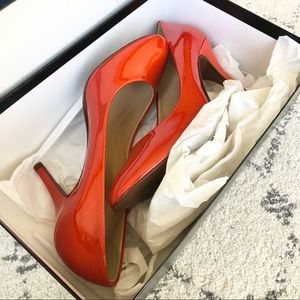 👠NWT Poppy Orange Patent Mona Pump Heels Shoes - MADE IN ITALY